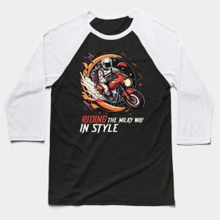 Biker Astronaut Baseball T-Shirt